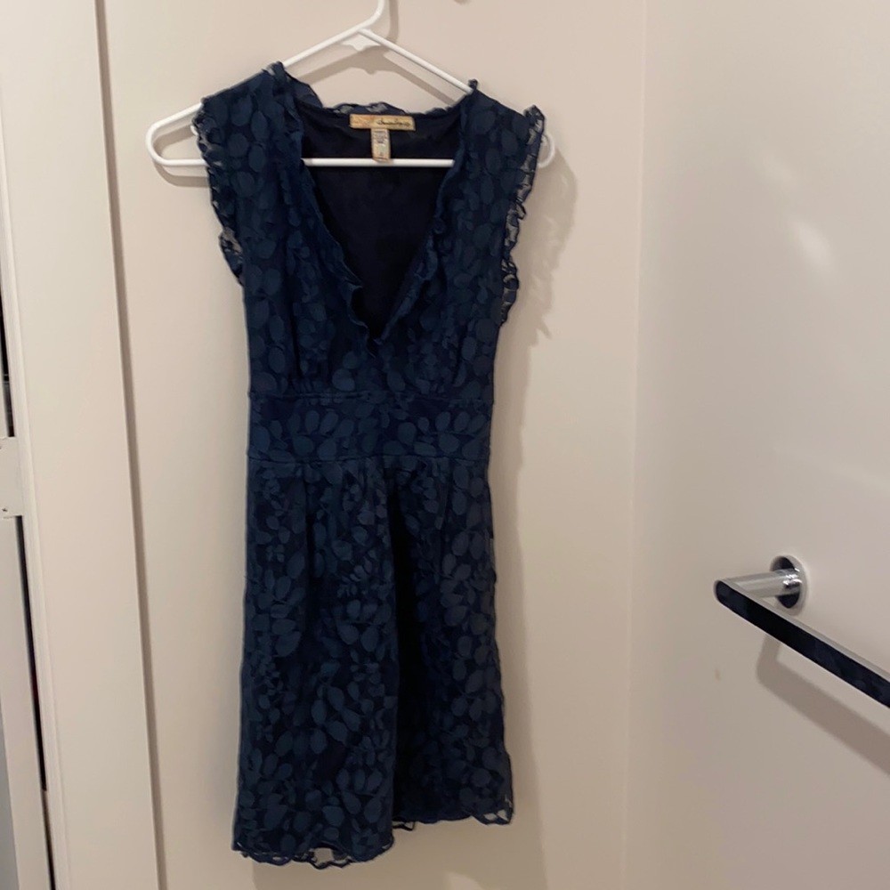 Navy blue sleeveless dress